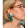 CUBA Bleu canard Cabochon turquoise - FRANCINE BRAMLI Paris
