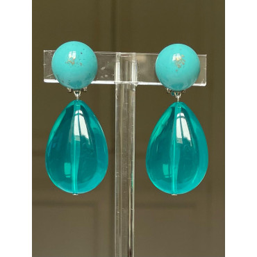 CUBA Bleu canard Cabochon turquoise - FRANCINE BRAMLI Paris
