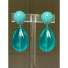 CUBA Bleu canard Cabochon turquoise - FRANCINE BRAMLI Paris
