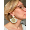 LUNA blanc beige, Cabochon nacré - Francine BRAMLI Paris