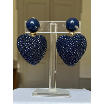 COEUR Galuchat Bleu Marine - Francine BRAMLI Paris