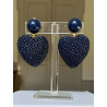 COEUR Galuchat Bleu Marine - Francine BRAMLI Paris