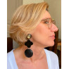 NATURAL LG noire corne & cuir - Francine BRAMLI Paris