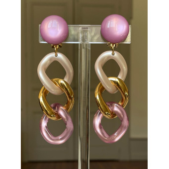 KARINE maillons rose & doré - Francine BRAMLI Paris