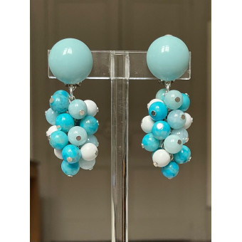 GRAPPE bleu/blanc - Francine BRAMLI Paris