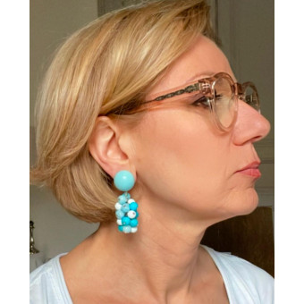 GRAPPE bleu/blanc - Francine BRAMLI Paris