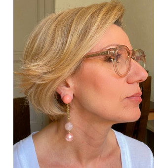 YVETTE perles roses - Francine BRAMLI Paris