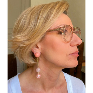 YVETTE perles roses - Francine BRAMLI Paris