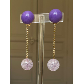 YVETTE perle Mauve en Quartz - Francine BRAMLI Paris