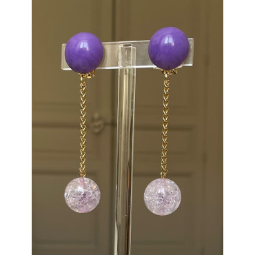 YVETTE perle Mauve en Quartz - Francine BRAMLI Paris