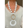 Collier PAUL-EDOUARD Blanc & Cristal - FRANCINE BRAMLI Paris