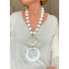 Collier PAUL-EDOUARD Blanc & Cristal - FRANCINE BRAMLI Paris