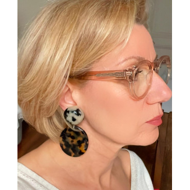 ASYM écaille Tokyo & blanc - Francine BRAMLI Paris