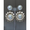 MARGUERITE Métal doré Cabochons perle nacrée - Francine BRAMLI Paris