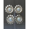 MARGUERITE Dble Métal doré Cabochons perle nacrée - Francine BRAMLI Paris