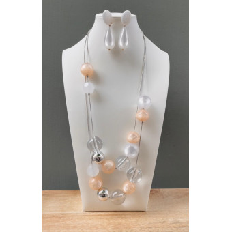 Collier PIERIC nude argent transparent FRANCINE BRAMLI Paris
