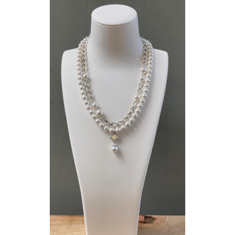 Collier PIERINO perles de Majorque & nacre - FRANCINE BRAMLI Paris