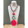 Collier cordon JULES rose & vert - FRANCINE BRAMLI Paris