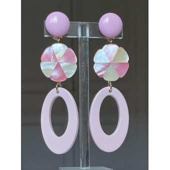 PETULA Nacre rose & blanc - Francine BRAMLI Paris