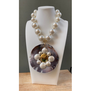 Collier COQUILLAGE & perles nacrées - Francine BRAMLI Paris