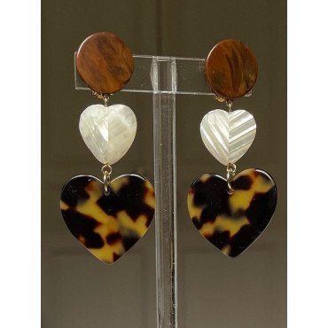 LOVE coeurs écaille et nacre - Francine BRAMLI Paris