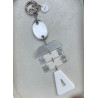 Porte-clés FISHY blanc et argent - Francine BRAMLI Paris Bijoux