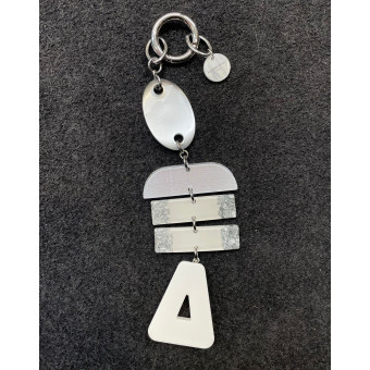Porte-clés FISHY blanc et argent - Francine BRAMLI Paris Bijoux