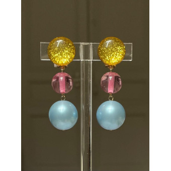 BAYA Jaune, rose & bleu pâle - Francine BRAMLI Paris