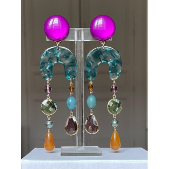 ROSALIE violet vert ambre - Francine BRAMLI Paris