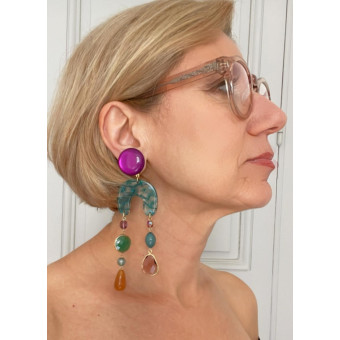 ROSALIE violet vert ambre 2 - Francine BRAMLI Paris