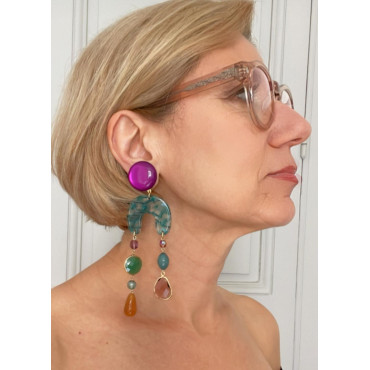 ROSALIE violet vert ambre 2 - Francine BRAMLI Paris