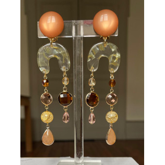 ROSALIE Ambre cristal & pierres fines - Francine BRAMLI Paris