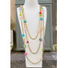 Collier STEVEN multico cristal & pierres fines - Francine BRAMLI Paris
