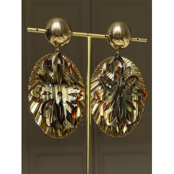 PALME écaille onyx & doré - Francine BRAMLI Paris