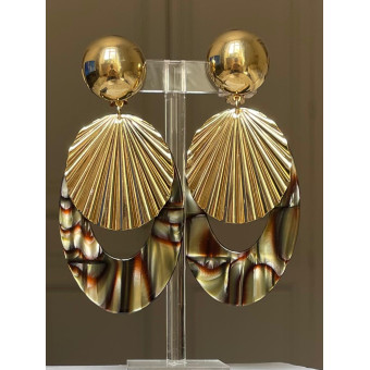 PALMITA écaille onyx & doré - Francine BRAMLI Paris