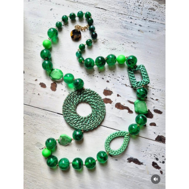 Sautoir RAPHAEL vert - FRANCINE BRAMLI PARIS collier