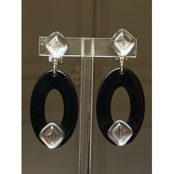 NORA 2 noir & miroir blanc - Francine BRAMLI Paris