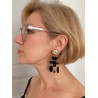 FLORETTE 4 doré, noir & cristal  - Francine BRAMLI Paris