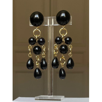 FLORETTE 5 noir & doré  - Francine BRAMLI Paris