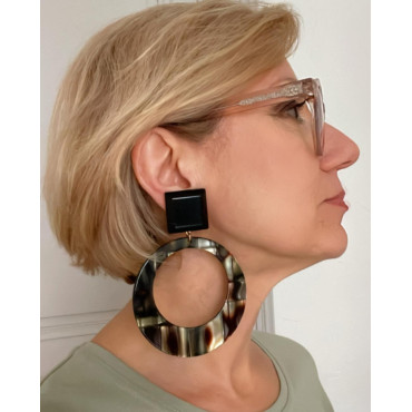 CLOE écaille onyx & noir - Francine BRAMLI Paris