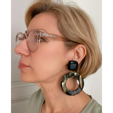 NARCISA créole écaille Onyx - Francine BRAMLI Paris