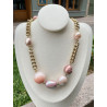 Collier YVON rose Perles de Majorque - Francine BRAMLI Paris