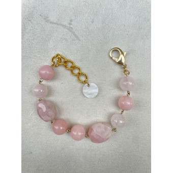 Bracelet DRISS rose Pierres fines - Francine BRAMLI Paris