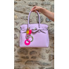 Porte-clés VITA Rose & vert - Bijou de sac - Francine BRAMLI Paris