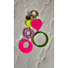 Porte-clés VITA Rose & vert - Bijou de sac - Francine BRAMLI Paris