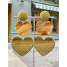 LOVE coeurs kaki - Francine BRAMLI Paris