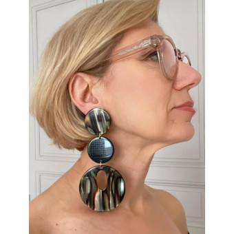 ARNICA LG écaille onyx & noir - Francine BRAMLI Paris