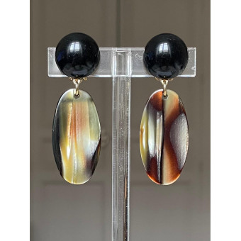 PLUME écaille onyx - Francine BRAMLI Paris