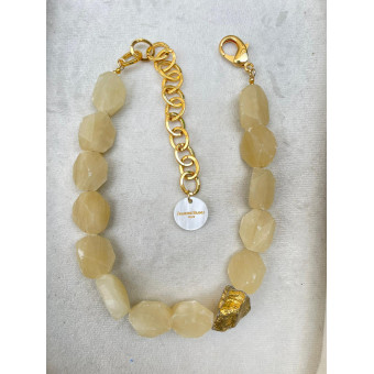 Collier DRISS jaune Pierres fines - Francine BRAMLI Paris