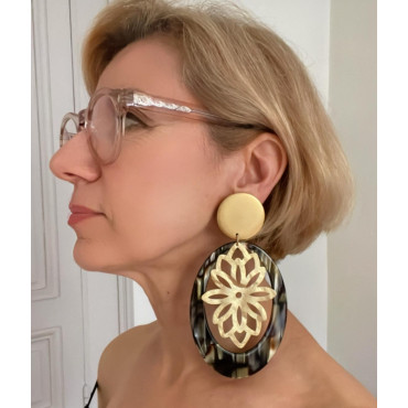 LA SOMPTUEUSE Azalée écaille onyx - Francine BRAMLI Paris